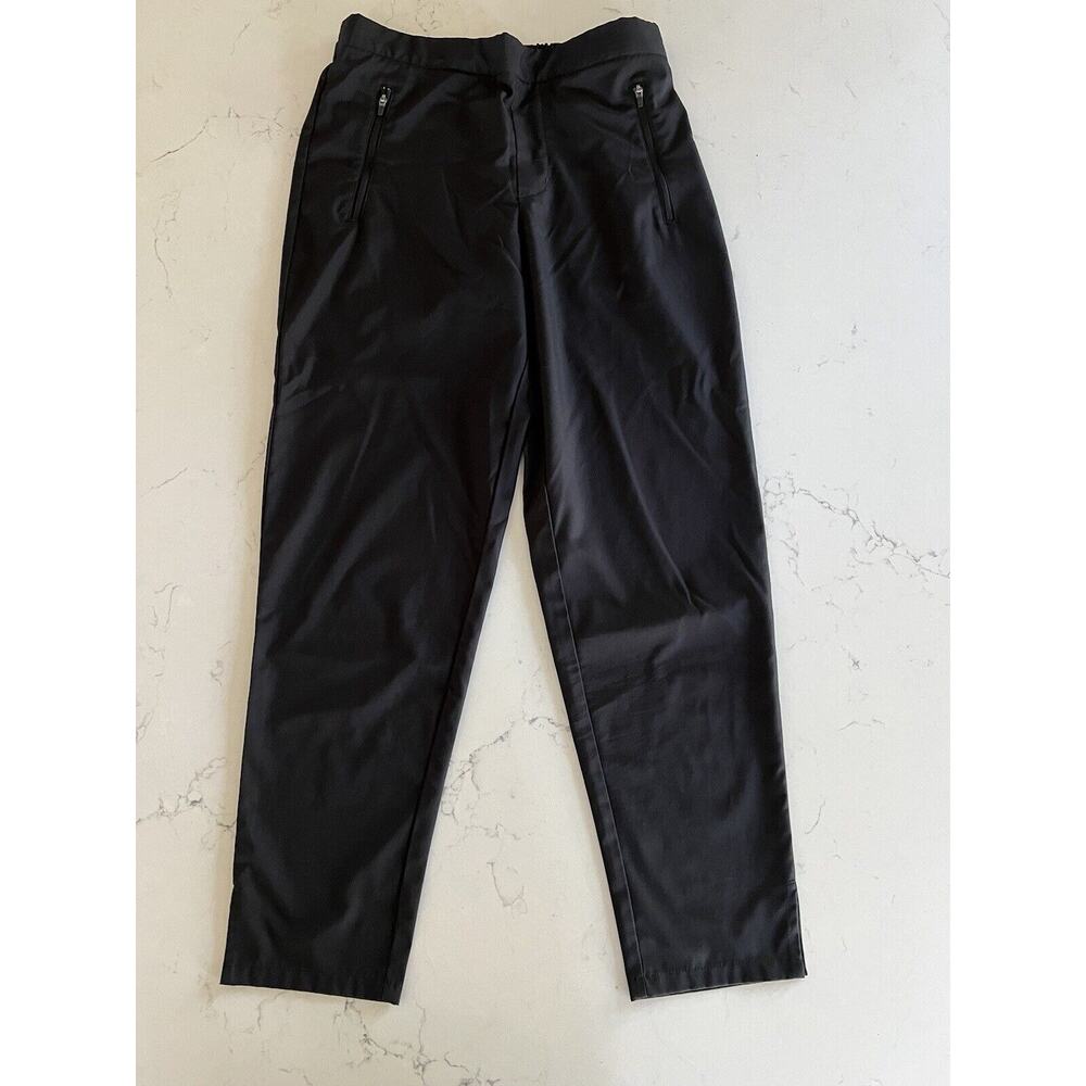 Garnet Hill Recycled Commuter Trousers Athleisure Pants Black Xsmall